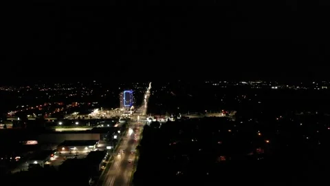 Night flight drone footage Stock Footage 217994329