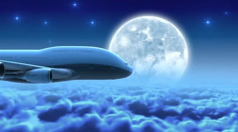 Night flight Stock Footage 10896333