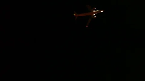 Night flight Stock Footage 77654721