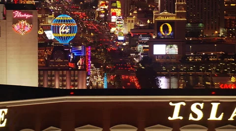 Night flight looking back at The Strip in Las Vegas. Shot in 2005. Stock Footage 59514357