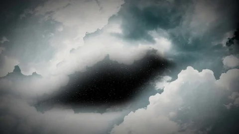 Night Flight Over Clouds And Stars  Stock Footage 70693101