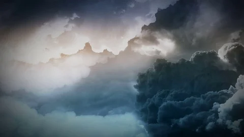 Night Flight Over Clouds  Stock Footage 70692342