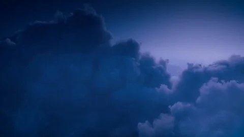 Night flight over clouds Stock Footage 122197235