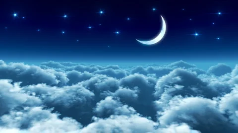 Night flight over clouds,loop-able cg animation 스톡 동영상 890870