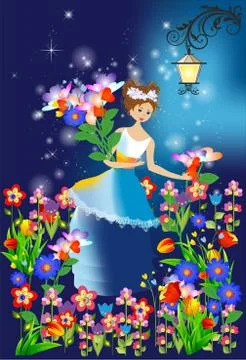 Night florist Illustrazione stock