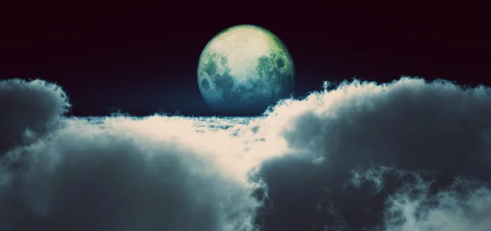 Night fly full moon Ilustração Stock