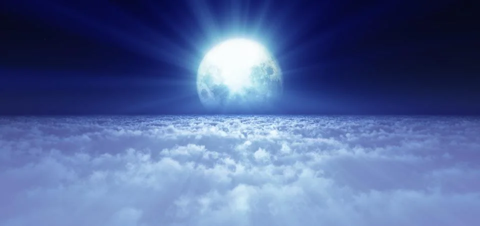 Night fly full moon Illustrazione stock