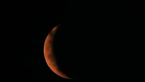 Night fog hide moon Video stock 81453426