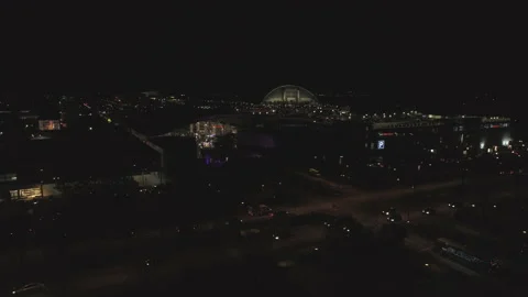 Night Footage Milton Keynes Using A Drone - Panning Shot Video stock 133028487