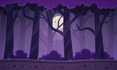 Night Forest Background Stock Illustration