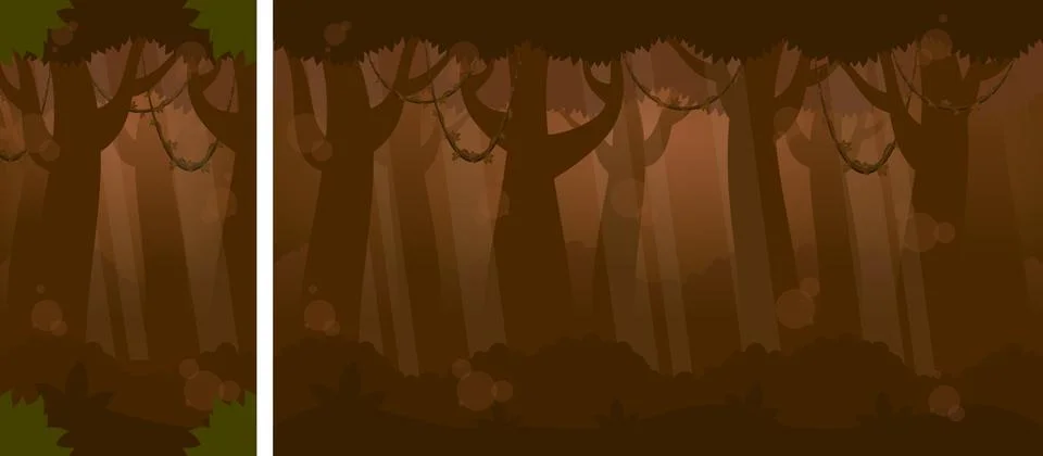 Night Forest Game Background Stock Illustration