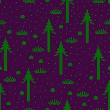 Night forest pattern seamless. Evening thicket background. Vector illustratio Illustrazione stock