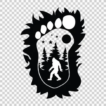 Night Forest Scene In Flame Shape enclosed trees stars moon Illustration