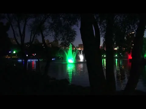 Night fountain Stock Footage 25620197