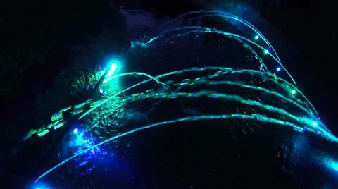 Night fountain Stock Footage 25646847
