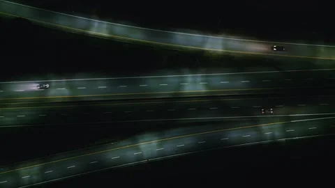 Night freeway aerial view, Canada, Dartmouth. Stock Footage 248357478