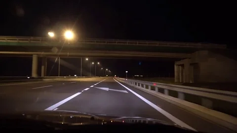 Night freeway car riding Vidéo 70156605