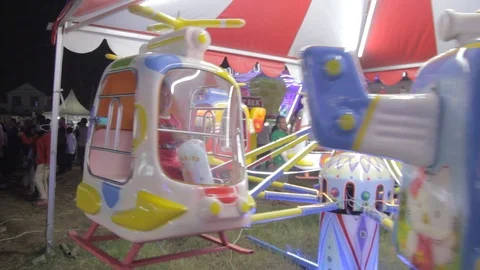 Night Funfair Rides Stock Footage 109798437