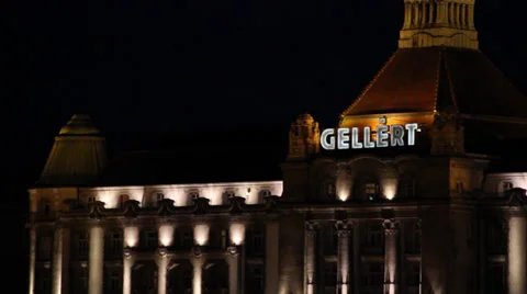 NIGHT GELLERT HOTEL 2 CU Stock Footage 39388372