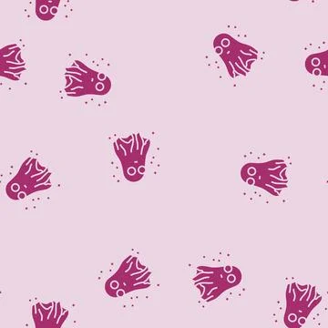 Night ghost glyph seamless pattern Illustrazione stock