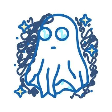 Night ghost icon doodle illustration Stock Illustration