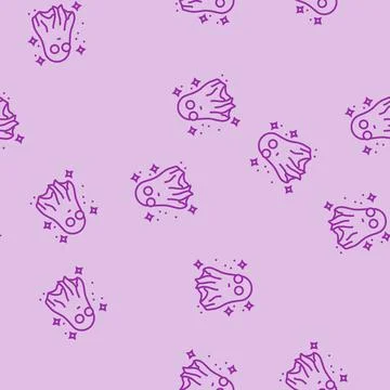 Night ghost line seamless pattern Illustrazione stock