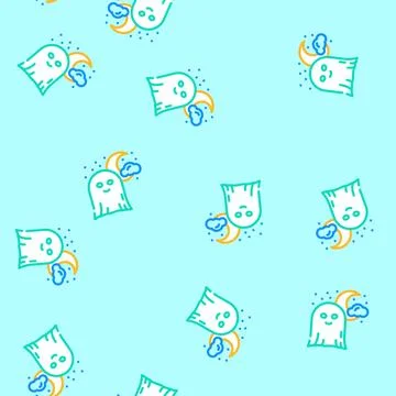 Night ghost vector seamless pattern Illustrazione stock