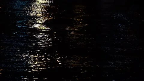 Night Glare On The Waves Stock Footage 139192287