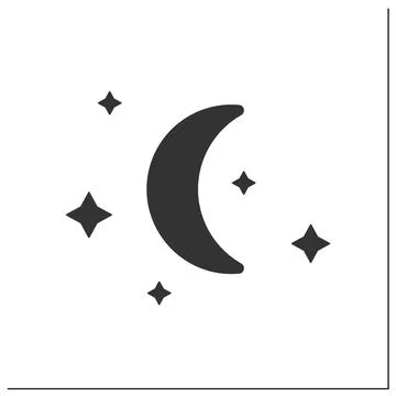 Night glyph icon Illustrazione stock