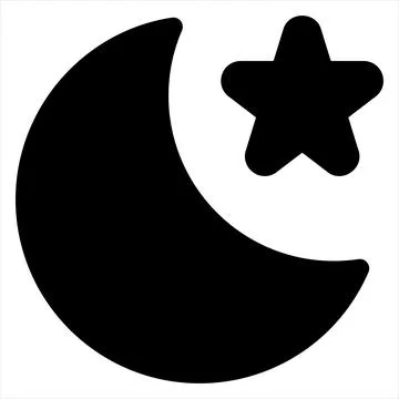 Night glyph icon vector illustration isolated on white background Stock Illustration