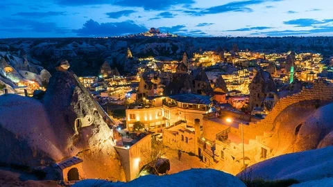 Night in Göreme time lapse Stock Footage 120355996
