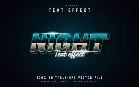 Night gradient style text effect Stock Illustration