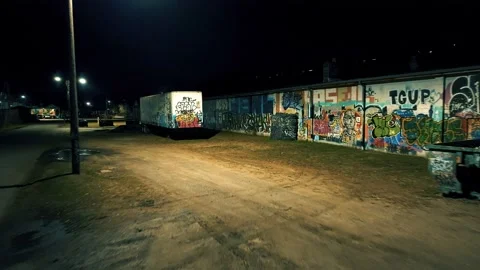 Night Graffiti Wall Stock Footage 238858436