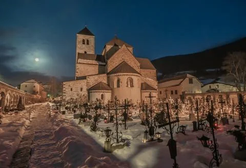 Night at graveyard Stock Photos