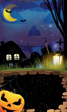 Night halloween  background Stock Illustration