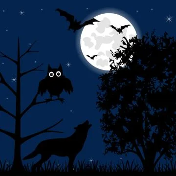 Night on  Halloween Stock Illustration