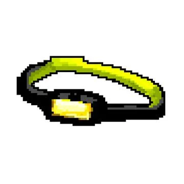 Night headlamp flashlight game pixel art vector illustration Stock Illustration