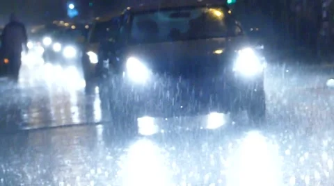Night heavy rain Stock Footage 46222333