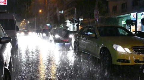 Night heavy rain Stock Footage 46223462