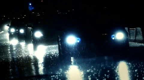 Night heavy rain Video stock 46223555