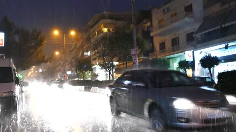 Night heavy rain Stock Footage 46223580