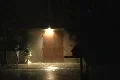 Night Heavy Rain Orange Door + audio Footage