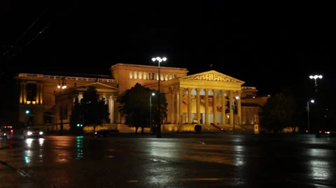 NIGHT HEROES SQUARE MUSEUM OF FINE ARTS BUILDING 1 Stock Footage 39381832