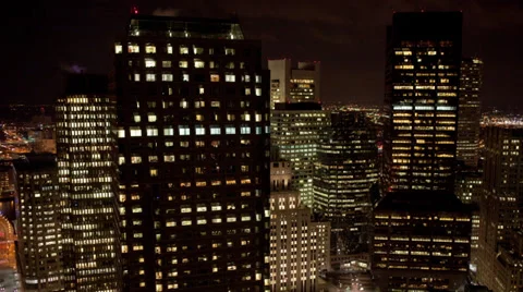 Night Highrise building windows Video stock 33444949