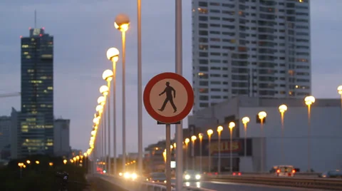 Night highway. Austria, Vienna. Stock Footage 34742082