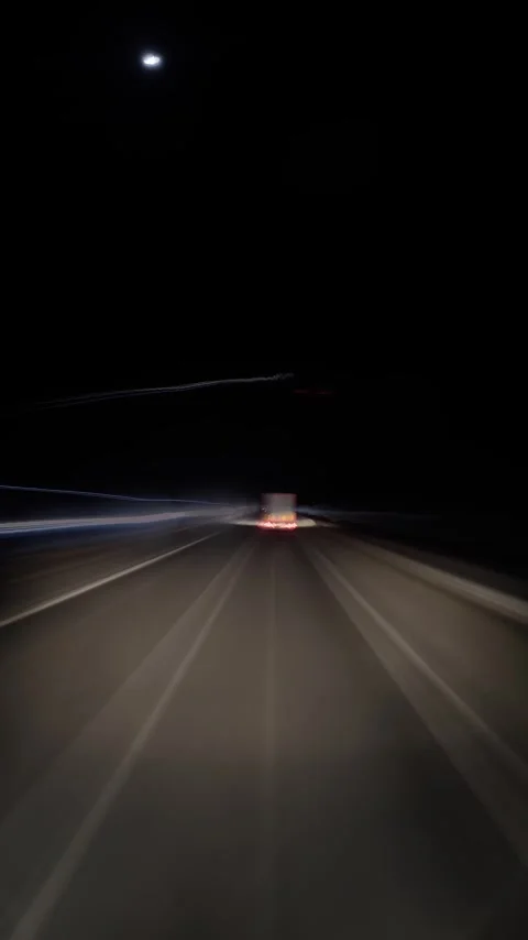 Night highway driving with car light trails timelapse Stock Footage 342391773