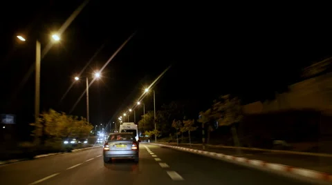 Night highway driving 库存影片 68855034