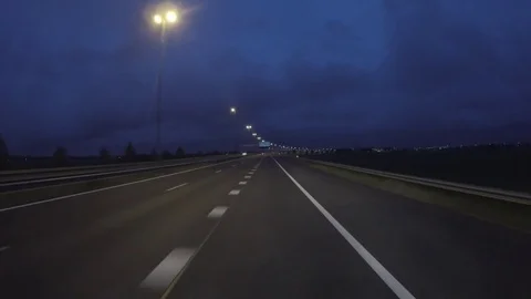 Night highway Video stock 80277560