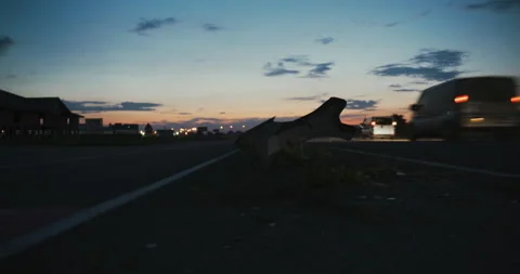 Night highway Stock Footage 136438241