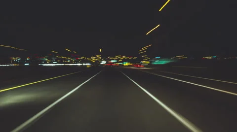 Night Highway Hyperlapse Loop Stock Footage 57863976